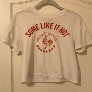 “Some Like it Hot” White Cropped Tee